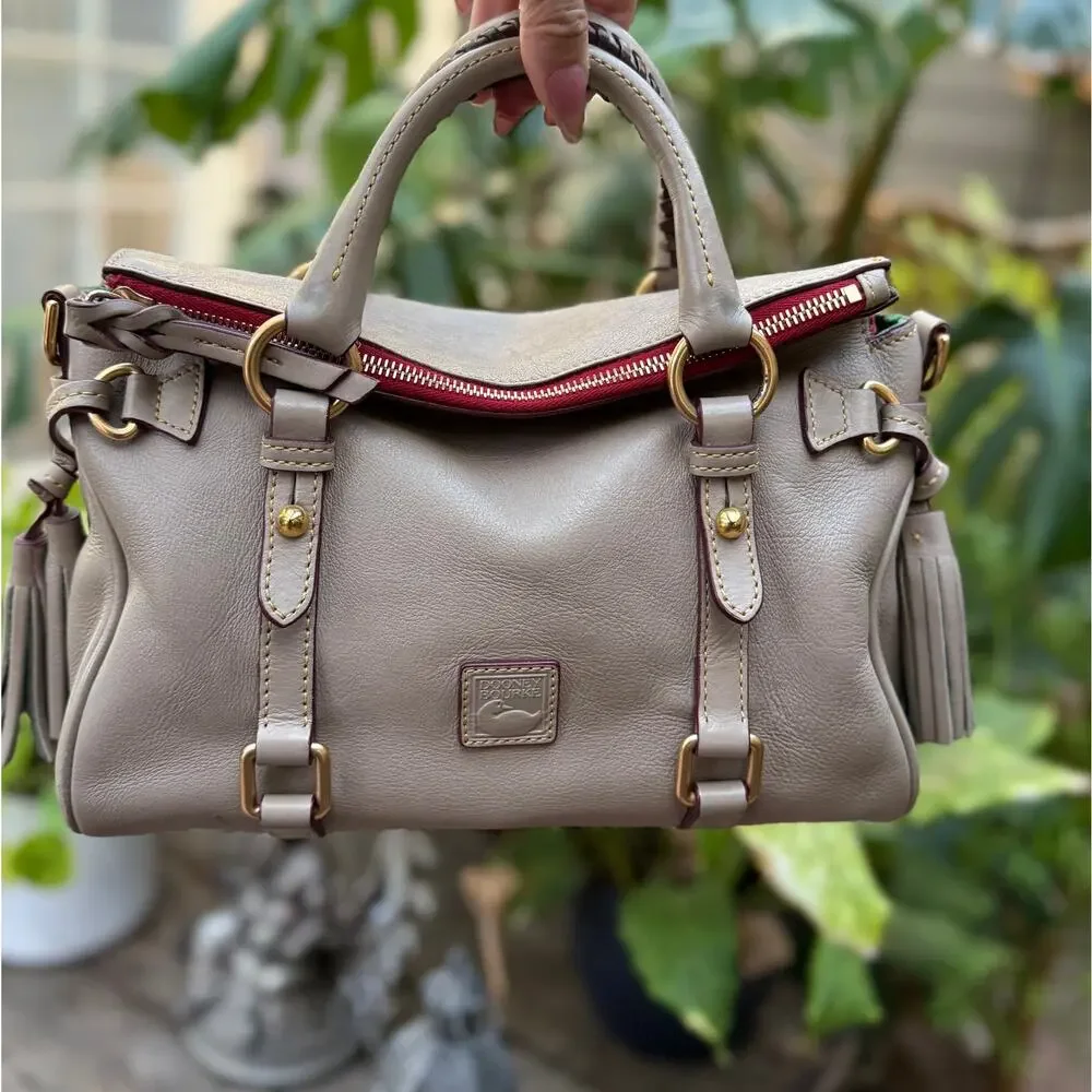 Dooney & Bourke Florentine Mini Satchel Light Taupe Leather Crossbody Bag